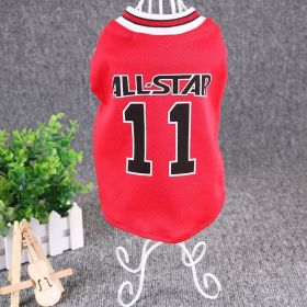 Hot World Cup Ball Spring And Summer Dog Vest Pet Supplies (Option: Red-S)